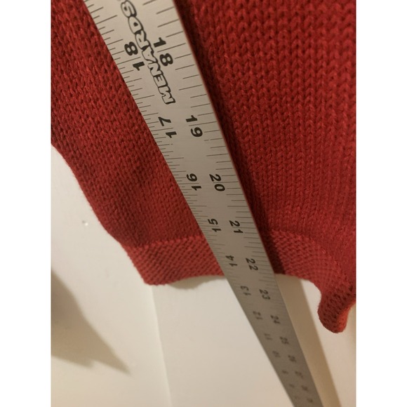 Lauren Ralph Lauren 3X Red Cotton Top Lace Up Crew Neck Long Sleeve Tunic Blouse - Picture 9 of 11